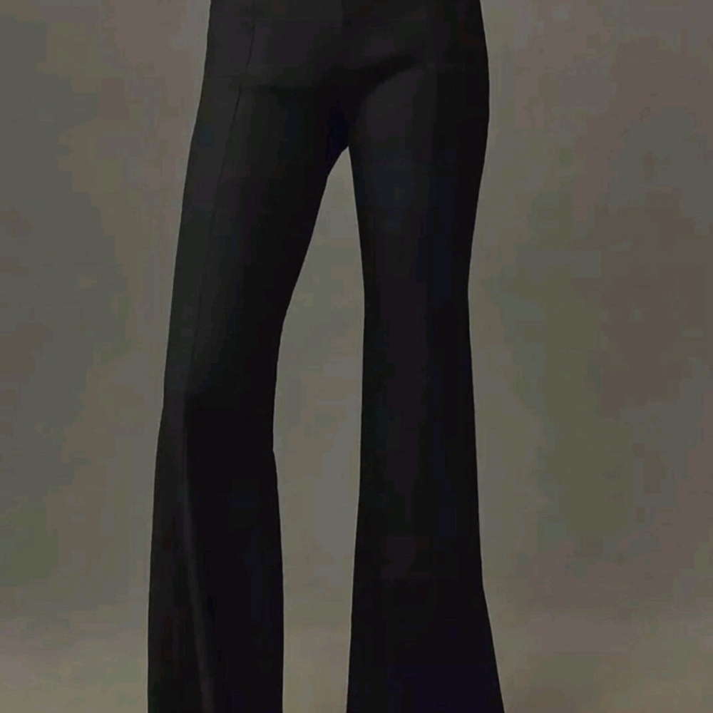 NWT Anthropologie Zara Classic Black Flare Linen Pants Sz XL